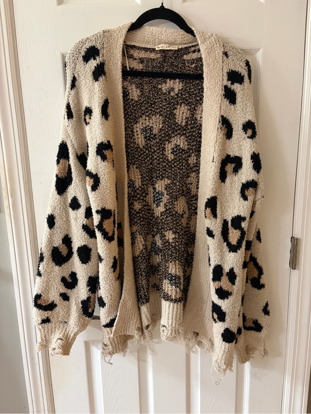 Boutique Brand Leopard Print Open-Front Women's Cardigan Sweater